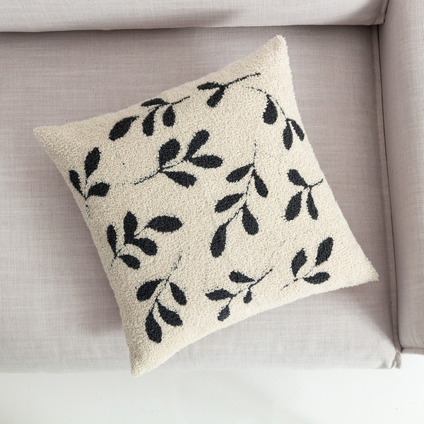 Μαξιλαροθήκη 43x43 GOFIS HOME Εκρού/Σκούρο Χακί 705/ 05