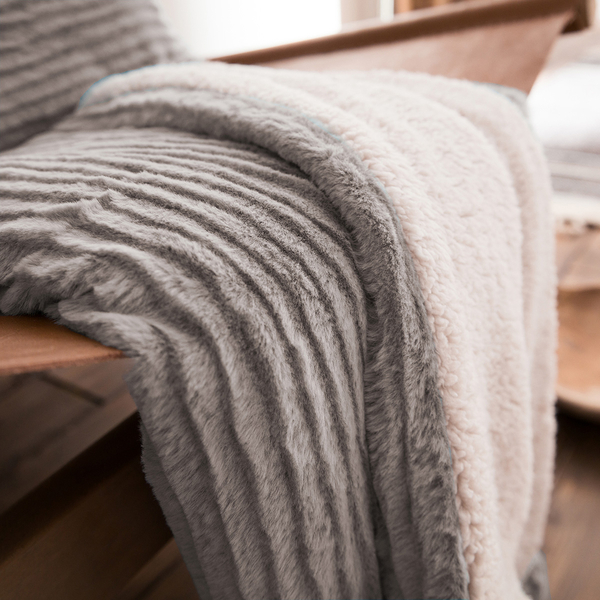 Κουβερτάκι με γούνα 130X170cm GOFIS HOME   Γκρί 478 15
